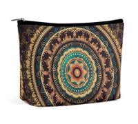 Borsa per il trucco Borsa per cosmetici da viaggio Borsa da toeletta portatile Mandala Borsa da toeletta di grande capacità con cerniera Custodia per l'organizzazione del trucco Custodia da toeletta i