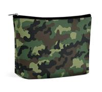 Borsa per il trucco Borsa per cosmetici da viaggio Borsa per articoli da toeletta portatile con motivo militare verde Grande capacità Borsa con cerniera Custodia per l'organizzazione del trucco Borsa