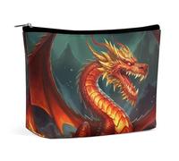 Borsa per il trucco Borsa per cosmetici da viaggio Borsa portatile Dragon King in Fire Borsa da toeletta Grande capacità Borsa con cerniera Custodia per l'organizzazione del trucco Borsa da toeletta i