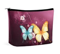Borsa per il trucco Borsa per cosmetici da viaggio Borsa portatile farfalla d'amore Borsa da toeletta Grande capacità Borsa con cerniera Custodia per l'organizzazione del trucco Borsa da toeletta impe