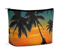 Borsa per il trucco Borsa per cosmetici da viaggio Borsa portatile per albero di cocco e donna Borsa da toeletta Grande capacità Borsa con cerniera Custodia per l'organizzazione del trucco Borsa da to