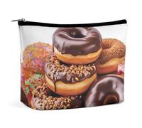 Borsa per il trucco Borsa per cosmetici da viaggio Borsa portatile per ciambelle al cioccolato Borsa da toeletta Grande capacità Borsa con cerniera Custodia per l'organizzazione del trucco Borsa da to