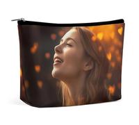 Borsa per il trucco Borsa per cosmetici da viaggio Borsa portatile per donna Occhi chiusi Borsa da toilette Grande capacità Borsa con cerniera Custodia per l'organizzazione del trucco Custodia per la