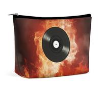 Borsa per il trucco Borsa per cosmetici da viaggio Borsa portatile per DVD Fire Borsa da toilette Grande capacità Borsa con cerniera Custodia per l'organizzazione del trucco Borsa da toilette impermea