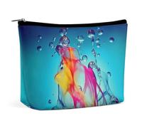 Borsa per il trucco Borsa per cosmetici da viaggio Borsa portatile per foto a colori con acqua Borsa da toeletta Grande capacità Borsa con cerniera Custodia per l'organizzazione del trucco Borsa da to