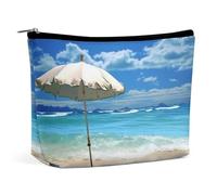 Borsa per il trucco Borsa per cosmetici da viaggio Ombrello portatile sulla spiaggia Borsa da toeletta Grande capacità Borsa con cerniera Custodia per l'organizzazione del trucco Borsa da toeletta imp