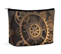 Borsa per il trucco Borsa per cosmetici da viaggio Orologio portatile Gears Bronze Century Borsa da toeletta Grande capacità Borsa con cerniera Custodia per l'organizzazione del trucco Custodia per to