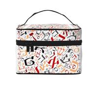 Borsa per il trucco, Borsa per cosmetici grande Borsa da viaggio portatile in pelle impermeabile per donne e ragazze,Polvere creativa dell'alfabeto ebraico