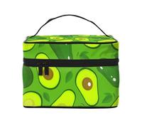 Borsa per il trucco, Borsa per cosmetici grande Borsa da viaggio portatile in pelle impermeabile per donne e ragazze,Avocado Su Cibi E Bevande Verdi