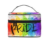 Borsa per il trucco, Borsa per cosmetici grande Borsa da viaggio portatile in pelle impermeabile per donne e ragazze,Arcobaleno Gay Pride Lgbtq