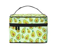 Borsa per il trucco, Borsa per cosmetici grande Borsa da viaggio portatile in pelle impermeabile per donne e ragazze,Simpatico avocado stampato