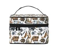 Borsa per il trucco, Borsa per cosmetici grande Borsa da viaggio portatile in pelle impermeabile per donne e ragazze,Animali carini dell'Australia