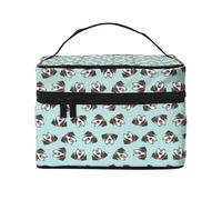 Borsa per il trucco, Borsa per cosmetici grande Borsa da viaggio portatile in pelle impermeabile per donne e ragazze,Cane boxer fulvo Cane boxer