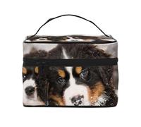 Borsa per il trucco, Borsa per cosmetici grande Borsa da viaggio portatile in pelle impermeabile per donne e ragazze,Fantastico Bovaro del Bernese