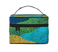 Borsa per il trucco, Borsa per cosmetici grande Borsa da viaggio portatile in pelle impermeabile per donne e ragazze,L'arte del corallo molle Zoantidi