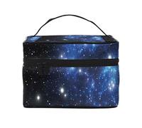Borsa per il trucco, Borsa per cosmetici grande Borsa da viaggio portatile in pelle impermeabile per donne e ragazze,Spazio esterno Stella Nebulosa Ammasso astrale Astronomia Tema Galassia Mistero