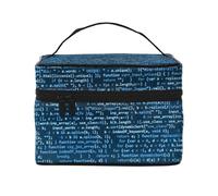 Borsa per il trucco, Borsa per cosmetici grande Borsa da viaggio portatile in pelle impermeabile per donne e ragazze,Codificazione interessante