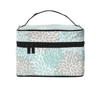 Borsa per il trucco, Borsa per cosmetici grande Borsa da viaggio portatile in pelle impermeabile per donne e ragazze,Acqua floreale dell'alzavola