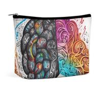 Borsa per il trucco Borsa per cosmetici portatile Borsa per articoli da toeletta Left And Right Brain Organizer per il trucco Custodia con cerniera di grande capacità Borsa da viaggio per articoli da