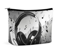 Borsa per il trucco Borsa per cosmetici portatile Borsa per la musica Borsa per il trucco Organizer per il trucco Borsa con cerniera di grande capacità Borsa da viaggio per il trucco per donne e uomin