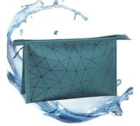 Borsa per il trucco,Borsa per il trucco di grande capacità | Astuccio per il trucco per le donne - Organizzatore per pennelli per trucco d'acqua in pelle resistente P, Verde scuro, Consulte la