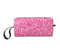 Borsa per il trucco, Borsa per la ricezione Borsa per cosmetici da viaggio Borsa da toilette Borsa per trucco portatile Organizer,Stampa glitter rosa scintillante