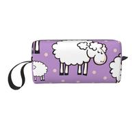 Borsa per il trucco, Borsa per la ricezione Borsa per cosmetici da viaggio Borsa da toilette Borsa per trucco portatile Organizer,Modello di pecora simpatico cartone animato