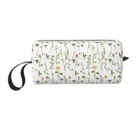 Borsa per il trucco, Borsa per la ricezione Borsa per cosmetici da viaggio Borsa da toilette Borsa per trucco portatile Organizer,Stagione Acquerelli Di Fiori Di Erbe