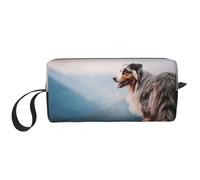 Borsa per il trucco, Borsa per la ricezione Borsa per cosmetici da viaggio Borsa da toilette Borsa per trucco portatile Organizer,Cani da compagnia australiani delle montagne del pastore australiano