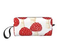 Borsa per il trucco, Borsa per la ricezione Borsa per cosmetici da viaggio Borsa da toilette Borsa per trucco portatile Organizer,Funghi rossi dell'agarico di mosca