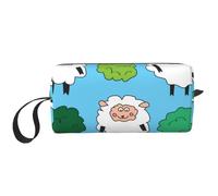 Borsa per il trucco, Borsa per la ricezione Borsa per cosmetici da viaggio Borsa da toilette Borsa per trucco portatile Organizer,Pecore ed arbusti