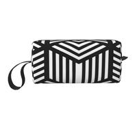 Borsa per il trucco, Borsa per la ricezione Borsa per cosmetici da viaggio Borsa da toilette Borsa per trucco portatile Organizer,Illusioni del cubo in bianco e nero