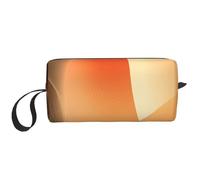 Borsa per il trucco, Borsa per la ricezione Borsa per cosmetici da viaggio Borsa da toilette Borsa per trucco portatile Organizer,Modello astratto arancione e marrone