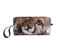 Borsa per il trucco, Borsa per la ricezione Borsa per cosmetici da viaggio Borsa da toilette Borsa per trucco portatile Organizer,Arte della pittura ad acquerello del cucciolo di ghepardo