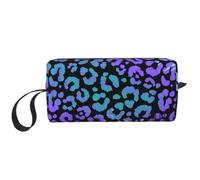 Borsa per il trucco, Borsa per la ricezione Borsa per cosmetici da viaggio Borsa da toilette Borsa per trucco portatile Organizer,Stampa animale esotica leopardo colorato