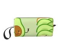 Borsa per il trucco, Borsa per la ricezione Borsa per cosmetici da viaggio Borsa da toilette Borsa per trucco portatile Organizer,Avocado carino, pane tostato e uovo ficcato
