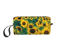Borsa per il trucco, Borsa per la ricezione Borsa per cosmetici da viaggio Borsa da toilette Borsa per trucco portatile Organizer,Molti bellissimi girasoli