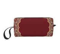 Borsa per il trucco, Borsa per la ricezione Borsa per cosmetici da viaggio Borsa da toilette Borsa per trucco portatile Organizer,Cornice floreale araba dal design islamico tradizionale