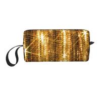 Borsa per il trucco, Borsa per la ricezione Borsa per cosmetici da viaggio Borsa da toilette Borsa per trucco portatile Organizer,Scintillio di paillettes dorate