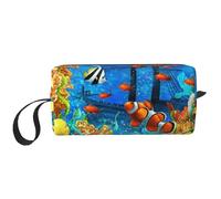 Borsa per il trucco, Borsa per la ricezione Borsa per cosmetici da viaggio Borsa da toilette Borsa per trucco portatile Organizer,Mondo sott'acqua