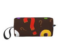 Borsa per il trucco, Borsa per la ricezione Borsa per cosmetici da viaggio Borsa da toilette Borsa per trucco portatile Organizer,Punto interrogativo colorato