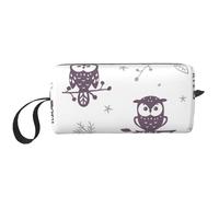 Borsa per il trucco, Borsa per la ricezione Borsa per cosmetici da viaggio Borsa da toilette Borsa per trucco portatile Organizer,Gufi simpatico cartone animato