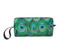 Borsa per il trucco, Borsa per la ricezione Borsa per cosmetici da viaggio Borsa da toilette Borsa per trucco portatile Organizer,Adorabile pavone verde