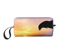 Borsa per il trucco, Borsa per la ricezione Borsa per cosmetici da viaggio Borsa da toilette Borsa per trucco portatile Organizer,Il salto dei delfini
