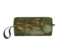 Borsa per il trucco, Borsa per la ricezione Borsa per cosmetici da viaggio Borsa da toilette Borsa per trucco portatile Organizer,Marmo Di Lusso Verde E Oro