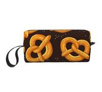 Borsa per il trucco, Borsa per la ricezione Borsa per cosmetici da viaggio Borsa da toilette Borsa per trucco portatile Organizer,Ciambellina salata del fumetto