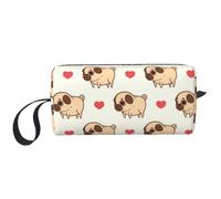 Borsa per il trucco, Borsa per la ricezione Borsa per cosmetici da viaggio Borsa da toilette Borsa per trucco portatile Organizer,Pugliese Pug