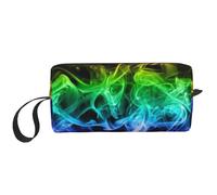 Borsa per il trucco, Borsa per la ricezione Borsa per cosmetici da viaggio Borsa da toilette Borsa per trucco portatile Organizer,Nero astratto fumo colorato