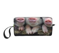 Borsa per il trucco, Borsa per la ricezione Borsa per cosmetici da viaggio Borsa da toilette Borsa per trucco portatile Organizer,Tre piccoli porcellini