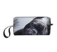 Borsa per il trucco, Borsa per la ricezione Borsa per cosmetici da viaggio Borsa da toilette Borsa per trucco portatile Organizer,Centro commerciale Bulldog francesi Cani neri Animali domestici